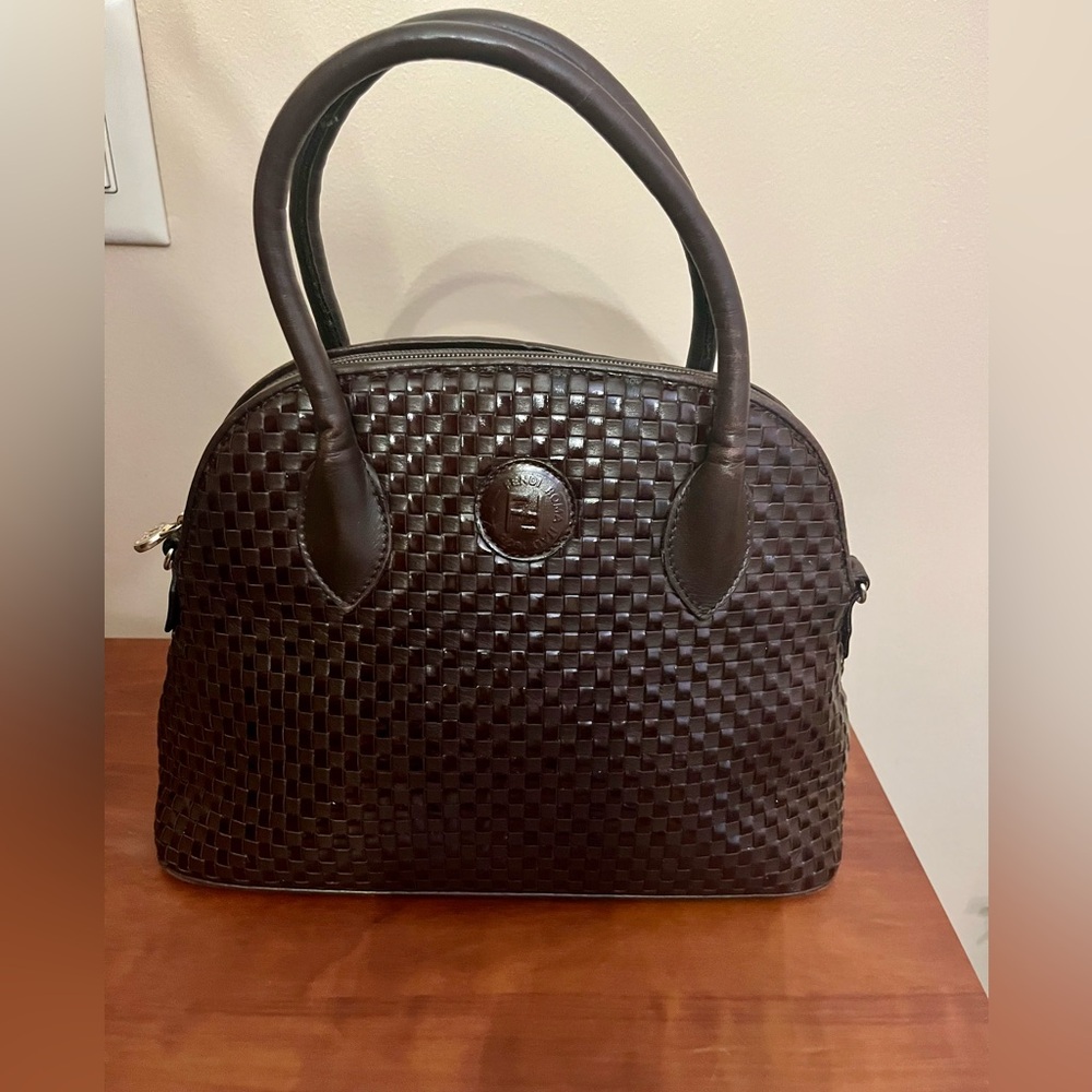 Fendi Domed 2Way Woven Leather Bag